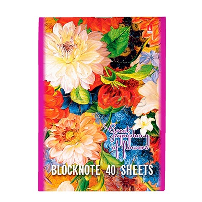 Блокнот А5 40 л. "Цветы NEW" 3 вида