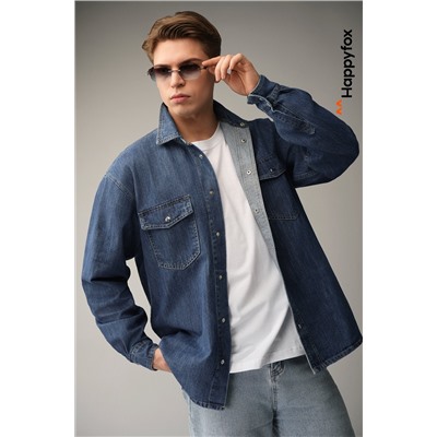 Мужская джинсовая рубашка Happyfox