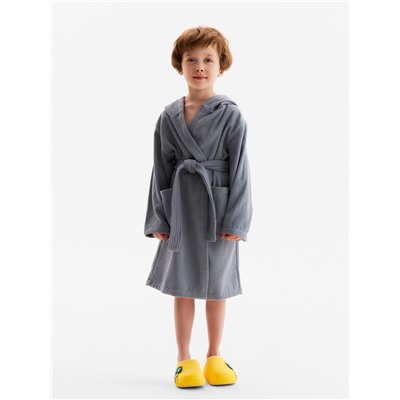 Халат детский «Экономь и Я», размер 34, хлопок 100%, серый
