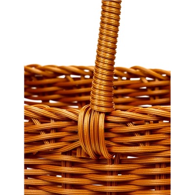 Корзина плетёная для хранения, 29×16×16 см, ручка h=17 см, пластиковая, коричневая