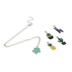 BERIOTTI Набор бижутерии 6 пр.: цепочка и 5 подвесок, биж.сплав, 4 дизайна