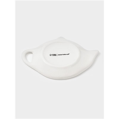 Подставка под чайный пакетик новогодняя Доляна «Домашние гномики», 12×9.4×1.7 см, доломит, белая