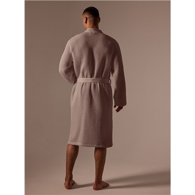 Халат вафельный мужской SL HOME: Boho «Саббиа», размер M, хлопок 100%, коричневый