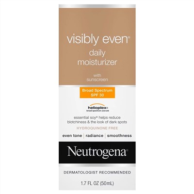 Neutrogena, Visibly Even, дневное увлажняющее средство с солнцезащитным эффектом, SPF 30, 50 мл (1,7 жидк. унции)