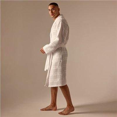 Халат вафельный мужской SL HOME: Chess «Блан де Блан», размер S, хлопок 100%, белый