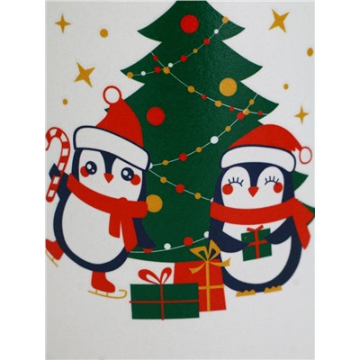 Кружка новогодняя «Пингвины», матовая широкая, 530 мл