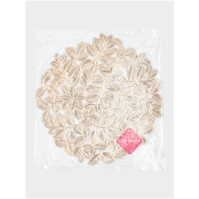Набор салфеток сервировочных на стол Доляна «Листья», 38×38 см, 4 шт., ПВХ, золотистый