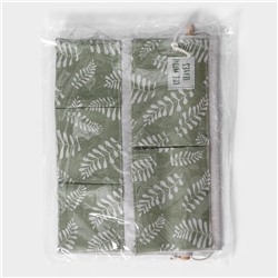 Органайзер подвесной с карманами Доляна Leaves, 7 отделения, 50×38 см, цвет зелёный