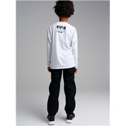 Брюки текстильные джинсовые утепленные флисом для мальчиков