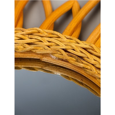 УЦЕНКА Зеркало настенное, 60×60×3 см, ротанг
