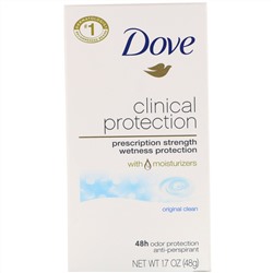 Dove, Clinical Protection, дезодорант-антиперспирант Prescription Strength, аромат «Оригинальный», 48 г