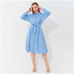 Платье миди женское MINAKU: Casual collection, голубое, размер 48