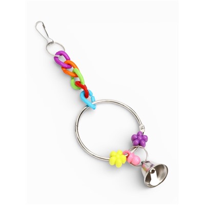 Игрушка для птиц «Кольцо и бусы», 20×7 см, с колокольчиками, цвет МИКС