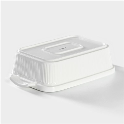 Мармит из жаропрочной керамики двойной Magistro «Бланш», 1.1 л, 26.5×16×6.5 см, белая