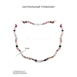 Колье из серебра с натуральным турмалином родированное ОТР1-4509