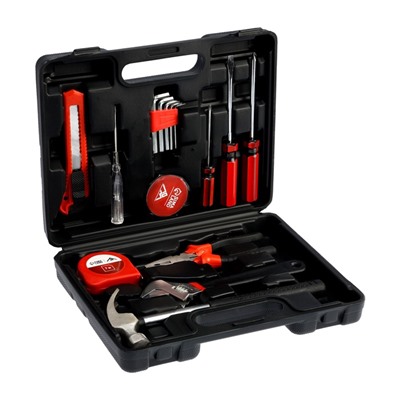 Набор инструментов в кейсе ЛОМ, в подарочной упаковке «НОВЫЙ ГОД», 15 предметов