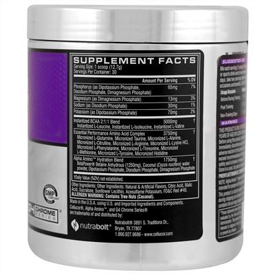 Cellucor, Alpha Amino, аминокислоты с разветвлённой цепью для производительности, фруктовый пунш, 13,4 унц. (381 г)