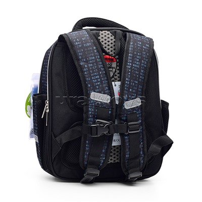 Рюкзак "Junior. Robotic" школьный жесткий 35x27x13 см (14 л) вес 800 г, 1 отделение на молнии с разделителями для учебников, с органайзером, 1 отделение для формата A4, 2 боковых кармана сеточкой на резинке, эргономичная формоустойчивая спинка с двойной в