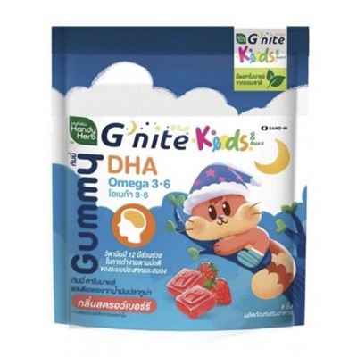 Мармелад для сна и развития мозга детей с рейши, ромашкой и Омега-3, клубничный вкус