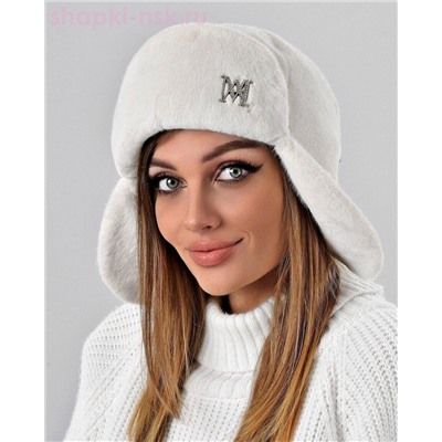 Бархат корот.уши Ушанка лого МА стразы флис (56-58)