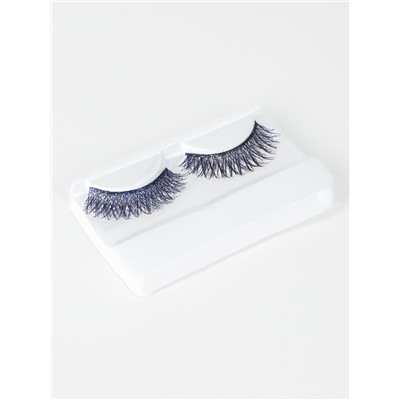 Ресницы накладные «Сияй», с блёстками, 14 мм, без клея, голубые