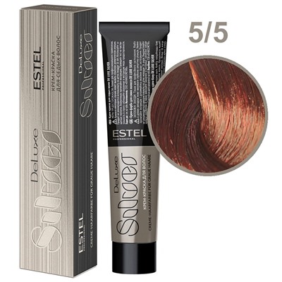 ЭстельDeLuxe Silver Крем-краска для волос 5/5 Светлый шатен красный 60 мл