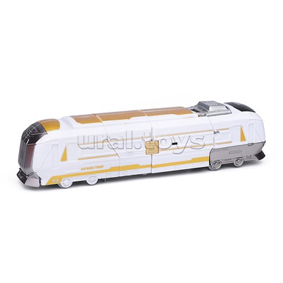 Трансформер 2в1 "Робот-поезд" цвет коричневый, BOX 27,6х21,3х10,9см