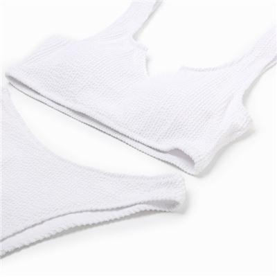 Купальник раздельный фактурный женский MINAKU, размер 42, белый