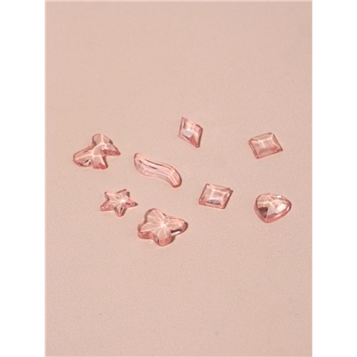 Фигурки для декора, объёмные, розовые, полупрозрачные