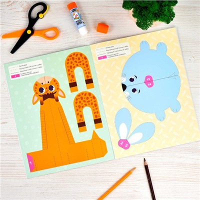 Книжка для детей 200х260 мм 8л "Вырезалки" ЗАБАВНЫЕ ЗВЕРУШКИ 65383 Феникс