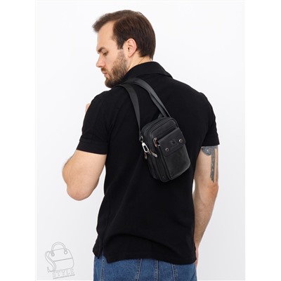Сумка мужская кожаная 3131 black Fuzhiniao