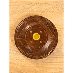 Подставка под благовония круглая, 12.5×12.5×1.5 см, дерево шишам