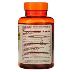 Sundown Naturals, Organic Flaxseed Oil, 1,000 mg, 100 Softgels