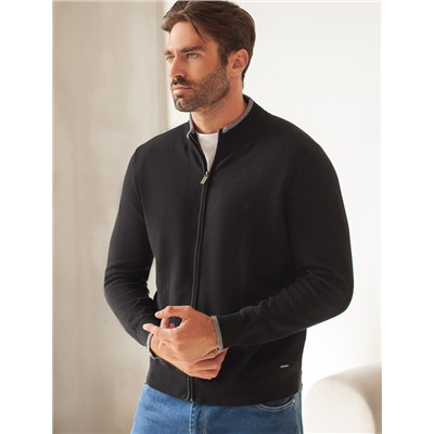 Кардиган на молнии из хлопка с нейлоном