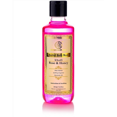 Khadi Natural Гель для душа с Медом и экстрактом Розы 210мл
