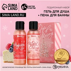 Подарочный набор новогодний «Верь в мечту», гель для душа, пена для ванны, 2×100 мл, Чистое счастье