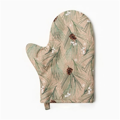 Варежка-прихватка новогодняя Spruce branches 20×28 см, 100% хлопок, саржа 190 г/м², ватин 250 г/м²