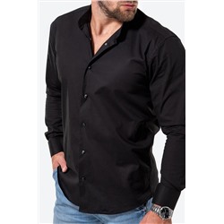 Мужская приталенная рубашка на кнопках с воротником-стойкой с длинным рукавом Happyfox