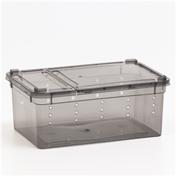 Переноска - отсадник для рептилий, 19×12.5×7.5 см, чёрная