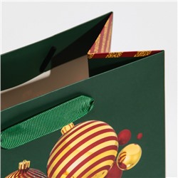 Пакет подарочный новогодний ламинированный «С Новым годом», MS 18×23×10 см