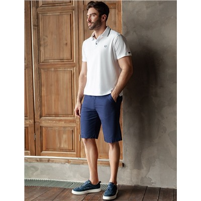 Футболка-поло из фактурного трикотажа