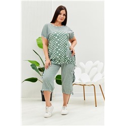 Костюм 9204 (Полоса горох хаки)