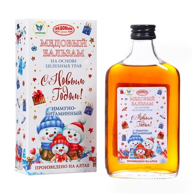 Новогодний безалкогольный алтайский медовый бальзам на травах Vitamuno «Иммуно-витаминный», 250 мл