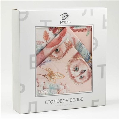 Набор новогодний Pink magic: скатерть 150×110 см ±3 см с ГМВО, салфетка 40×40 см-4 шт., 100% хлопок