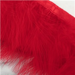 Тесьма с перьями марабу, 8-10 см, 5±0.5 м, красная