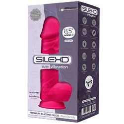 Ярко-розовый вибратор-реалистик Silexd Model 1 - 21,5 см.