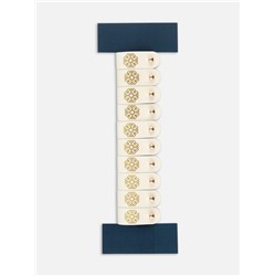 Бирка с кнопкой «Мандала» TEIRA, с тиснением, 8×1.5 см, 10 шт., цвет золотой, молочный