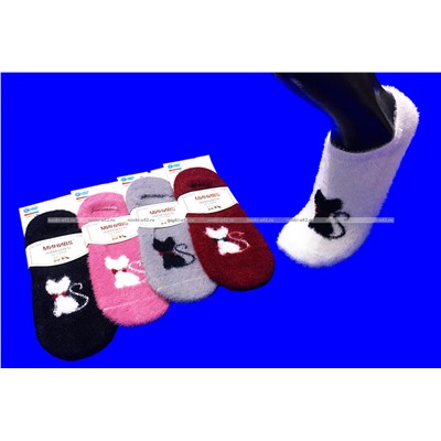 МИНИBS носки женские укороченные ангора НОРКА ШЕРСТЬ «Кошечка»
