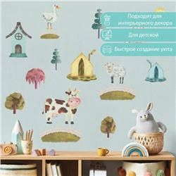 Наклейка интерьерная цветная «Домик в деревне», 50×70 см