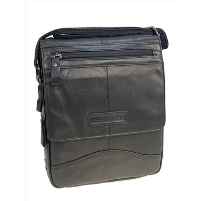 Сумка мужская из натуральной кожи, цвет черный